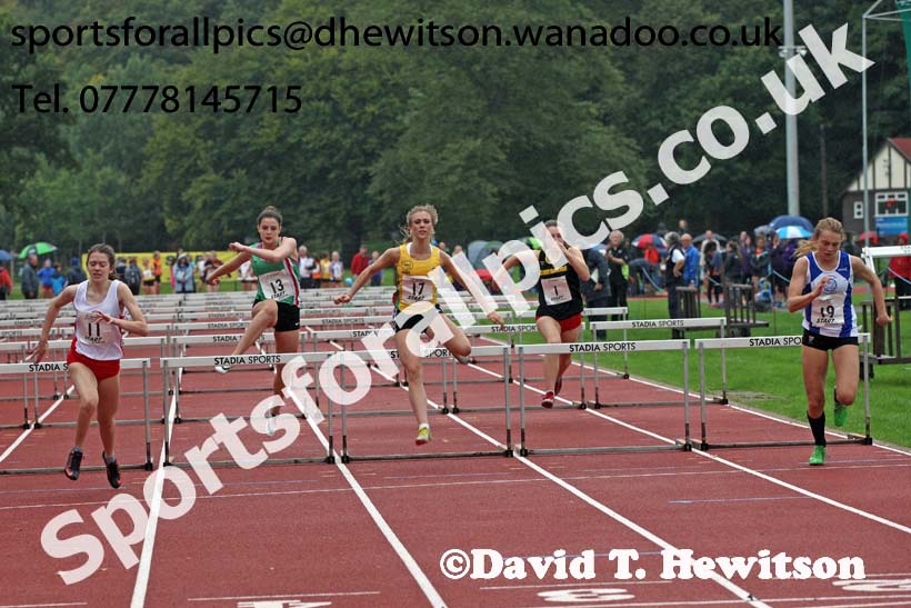 Womens and Girls hurdles at the Northern Inter-Counties under-17s and 15s at Witton Park, Blackburn. Photo: David T. Hewitson/Sports for All Pics